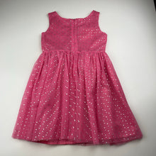 Load image into Gallery viewer, Girls pink, tulle party dress, no labels, armpit to armpit: 30cm, EUC, size 4-5, L: 58cm