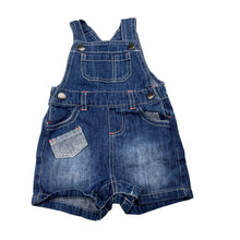 Load image into Gallery viewer, Boys Early Days, bleu denim overalls / shortalls, GUC, size 000,  