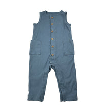 Load image into Gallery viewer, Boys Carters, blue ribbed overalls / romper, GUC, size 6 months,  