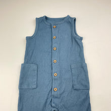 Load image into Gallery viewer, Boys Carters, blue ribbed overalls / romper, GUC, size 6 months,  