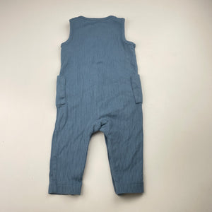Boys Carters, blue ribbed overalls / romper, GUC, size 6 months,  