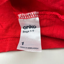 Load image into Gallery viewer, Unisex Anko, red cotton Christmas tee / top, EUC, size 1,  