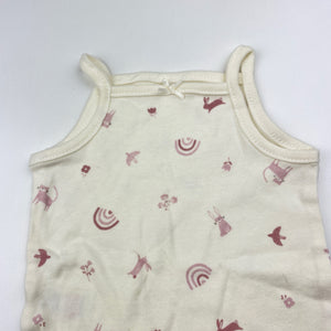 Girls F&F, soft cotton singletsuit / romper, EUC, size 00,  