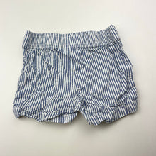 Load image into Gallery viewer, Boys Carters, blue &amp; white stripe cotton shorts, elasticated, GUC, size 0,  