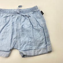 Load image into Gallery viewer, Unisex Bonds, Originals lightweight chambray cotton shorts, elasticated, GUC, size 0,  