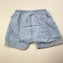 Load image into Gallery viewer, Unisex Bonds, Originals lightweight chambray cotton shorts, elasticated, GUC, size 0,  
