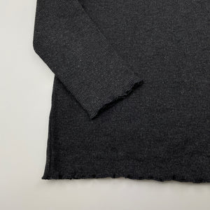 Girls Zara, dark grey ribbed long sleeve top, FUC, size 3-4,  