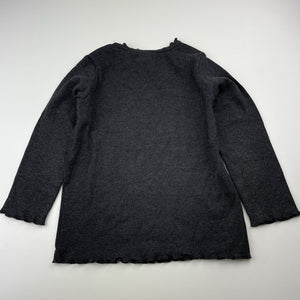 Girls Zara, dark grey ribbed long sleeve top, FUC, size 3-4,  