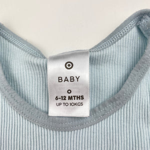 Unisex Target, blue ribbed cotton singlet top, GUC, size 0,  
