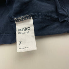 Load image into Gallery viewer, Unisex Anko, navy cotton tee / top, GUC, size 7,  