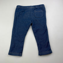 Load image into Gallery viewer, Girls F&amp;F, fleece lined stretchy denim leggings, elasticated, EUC, size 1,  