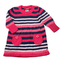 Load image into Gallery viewer, Girls Sprout, knitted cotton long sleeve dress, small mark back hem, FUC, size 000, L: 34cm