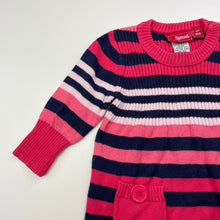 Load image into Gallery viewer, Girls Sprout, knitted cotton long sleeve dress, small mark back hem, FUC, size 000, L: 34cm
