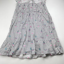 Load image into Gallery viewer, Girls lightweight, striped summer dress, no labels, armpit to armpit: 31cm, EUC, size 6-7, L: 67cm