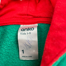 Load image into Gallery viewer, Boys Anko, fleece lined hoodie sweater, dinosaur, GUC, size 1,  