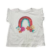 Load image into Gallery viewer, Girls Anko, white cotton tee / top, sequin rainbow, EUC, size 2,  