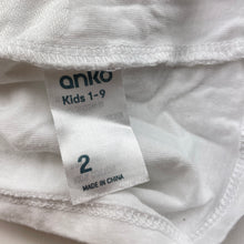 Load image into Gallery viewer, Girls Anko, white cotton tee / top, sequin rainbow, EUC, size 2,  
