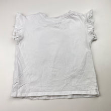 Load image into Gallery viewer, Girls Anko, white cotton tee / top, sequin rainbow, EUC, size 2,  