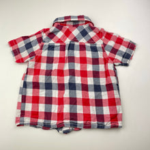 Load image into Gallery viewer, Boys Minoti, checked cotton short sleeve shirt, GUC, size 1,  