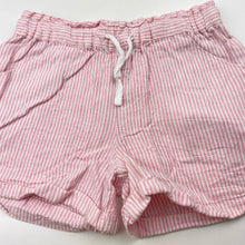 Load image into Gallery viewer, Girls KID, pink striped linen blend shorts, elasticated, GUC, size 3,  