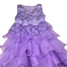 Load image into Gallery viewer, Girls purple, tulle &amp; sequin party/formal dress, armpit to armpit: 32cm, EUC, size 7-8, L: 70cm