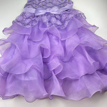 Load image into Gallery viewer, Girls purple, tulle &amp; sequin party/formal dress, armpit to armpit: 32cm, EUC, size 7-8, L: 70cm