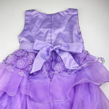 Load image into Gallery viewer, Girls purple, tulle &amp; sequin party/formal dress, armpit to armpit: 32cm, EUC, size 7-8, L: 70cm