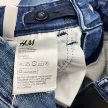 Load image into Gallery viewer, Unisex H&amp;M, stretch denim skinny fit jeans, adjustable, Inside leg: 32.5cm, GUC, size 3,  