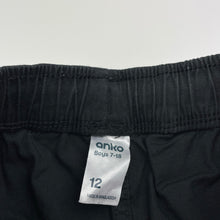 Load image into Gallery viewer, Boys Anko, black stretch cotton shorts, elasticated, EUC, size 12,  