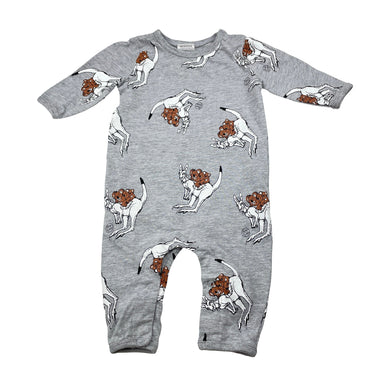 Unisex WALNUT, May Gibbs cotton romper, kangaroo, koala, EUC, size 000,  
