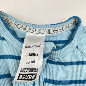 Unisex Bonds, zip wondersuit / zippy / romper, GUC, size 000,  