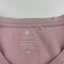 Load image into Gallery viewer, Girls Target, pink organic cotton tee / top, GUC, size 14,  