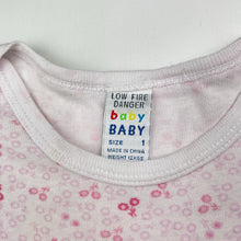 Load image into Gallery viewer, Girls Baby Baby, vintage floral cotton bodysuit / romper, GUC, size 1,  