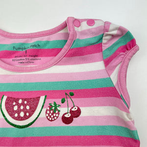 Girls Pumpkin Patch, stretchy tee / top, wash fade, FUC, size 1,  