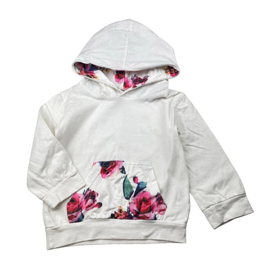 Girls white, hooded tee / top, FUC, size 2,  