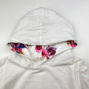 Girls white, hooded tee / top, FUC, size 2,  