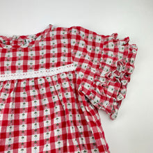 Load image into Gallery viewer, Girls checked, floral cotton dress, GUC, size 3, L: 45cm