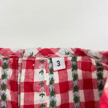 Load image into Gallery viewer, Girls checked, floral cotton dress, GUC, size 3, L: 45cm