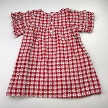 Load image into Gallery viewer, Girls checked, floral cotton dress, GUC, size 3, L: 45cm