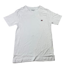 Load image into Gallery viewer, Unisex Tommy Hilfiger, white cotton tee / top, armpit to armpit: 31cm *small sizing*, FUC, size 6-7,  
