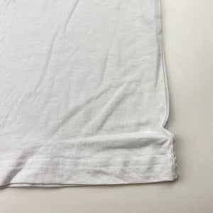 Unisex Tommy Hilfiger, white cotton tee / top, armpit to armpit: 31cm *small sizing*, FUC, size 6-7,  
