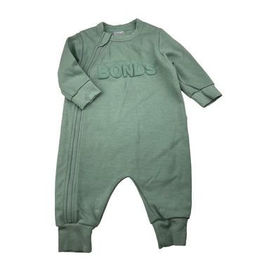 Unisex Bonds, Tech Sweats zip wondersuit, EUC, size 000,  
