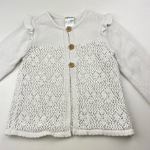 Load image into Gallery viewer, Girls Target, white knitted cotton cardigan, FUC, size 1,  