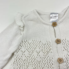 Load image into Gallery viewer, Girls Target, white knitted cotton cardigan, FUC, size 1,  