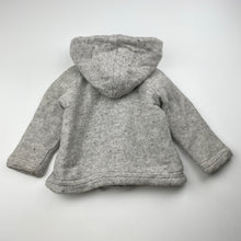 Load image into Gallery viewer, Unisex Country Road, wool blend knit hooded cardigan, discolouration neck &amp; cuffs, FUC, size 1,  