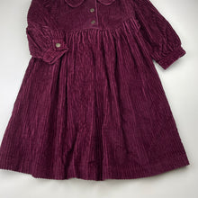 Load image into Gallery viewer, Girls Target, vintage mulberry chunky cord cotton dress, EUC, size 3, L: 64cm