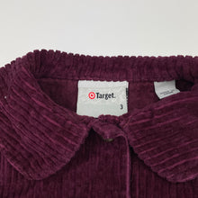 Load image into Gallery viewer, Girls Target, vintage mulberry chunky cord cotton dress, EUC, size 3, L: 64cm