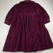 Load image into Gallery viewer, Girls Target, vintage mulberry chunky cord cotton dress, EUC, size 3, L: 64cm