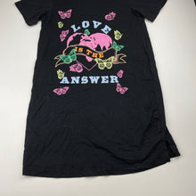 Load image into Gallery viewer, Girls Mango, black cotton t-shirt dress, EUC, size 12, L: 68cm