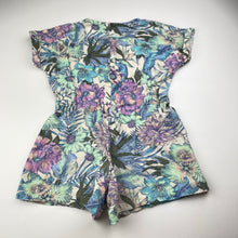 Load image into Gallery viewer, Girls Cotton On, floral cotton playsuit, EUC, size 4,  